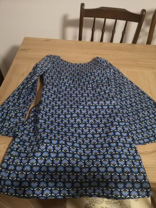 Vestido flores azul marino