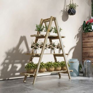 Estanteria Plantas - Madera Natural