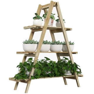 Estanteria Plantas - Madera Natural
