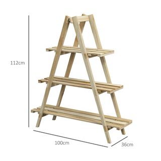 Estanteria Plantas - Madera Natural