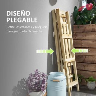 Estanteria Plantas - Madera Natural