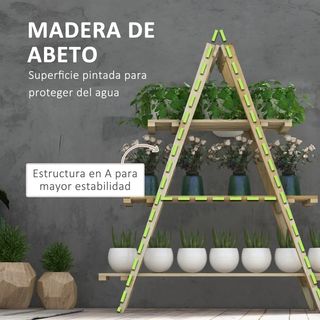 Estanteria Plantas - Madera Natural