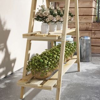 Estanteria Plantas - Madera Natural