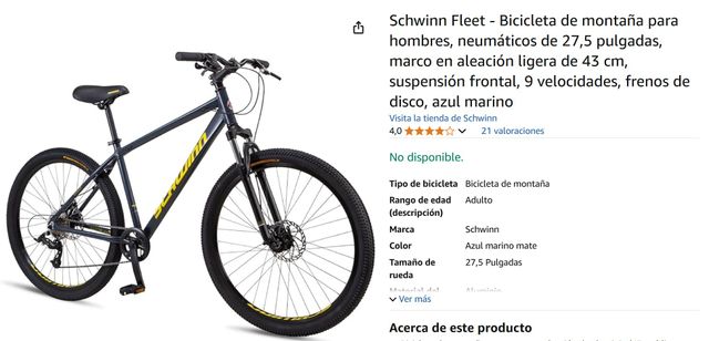 Bicicleta montaña Schwinn Fleet 27,5