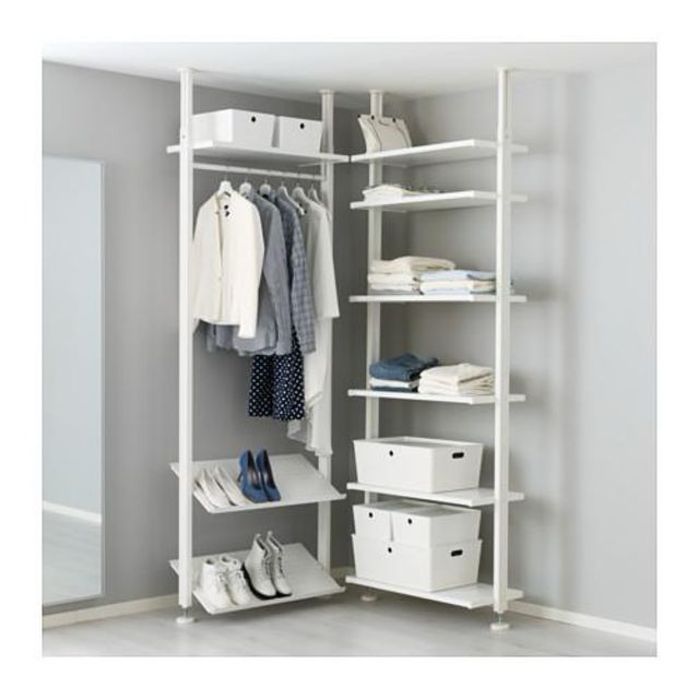 1 poste IKEA ELVARLI 222-350 cm blanco nuevo