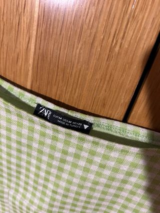Top Zara vichy verde lima