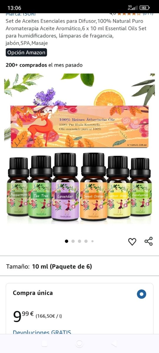 Aceites Esenciales Difusor (6x10ml)