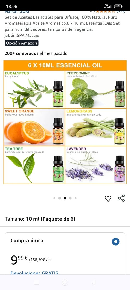 Aceites Esenciales Difusor (6x10ml)