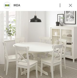 Mesa extensible madera blanca robusta. Solo mesa.