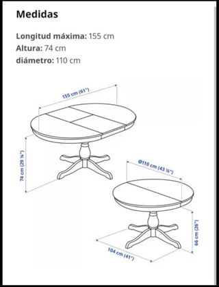 Mesa extensible madera blanca robusta. Solo mesa.