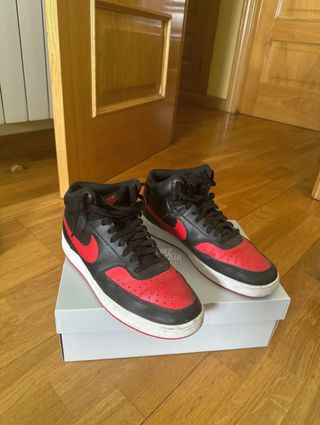 Zapatillas Nike Court Vision altas - rojas y negra