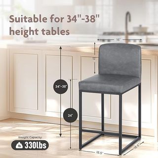 ALPHA HOME 2 Taburetes de bar Gris