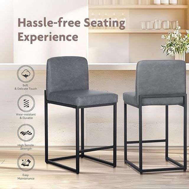 ALPHA HOME 2 Taburetes de bar Cinza
