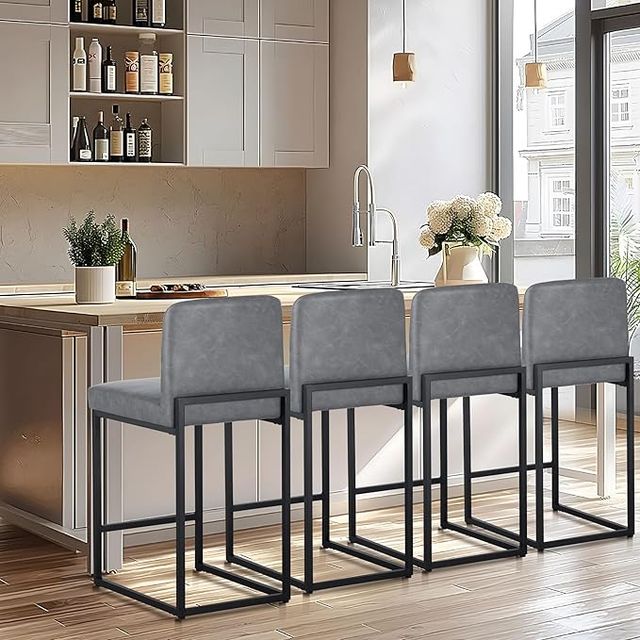 ALPHA HOME 2 Taburetes de bar Cinza