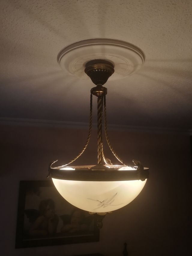 Lampada da soffitto vintage dorata