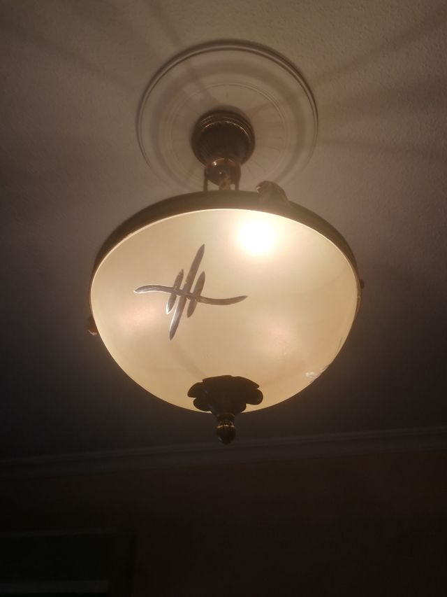 Lampada da soffitto vintage dorata