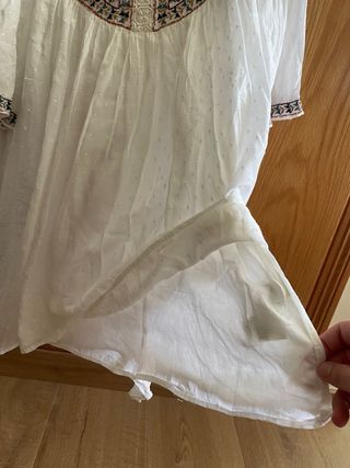 Vestido Zara blanco verano plumeti