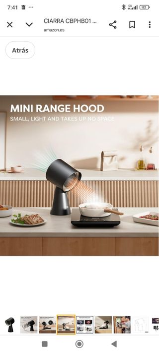 Campana extractora mini CIARRA portable 
