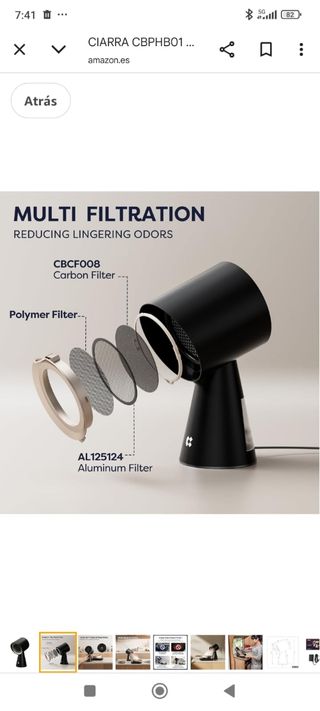 Campana extractora mini CIARRA portable 