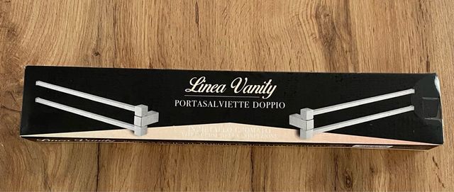 Porta Asciugamani Doppio in metallo cromato