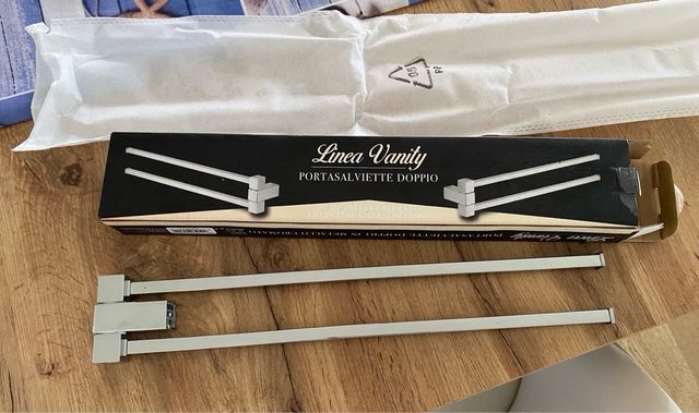 Porta Asciugamani Doppio in metallo cromato