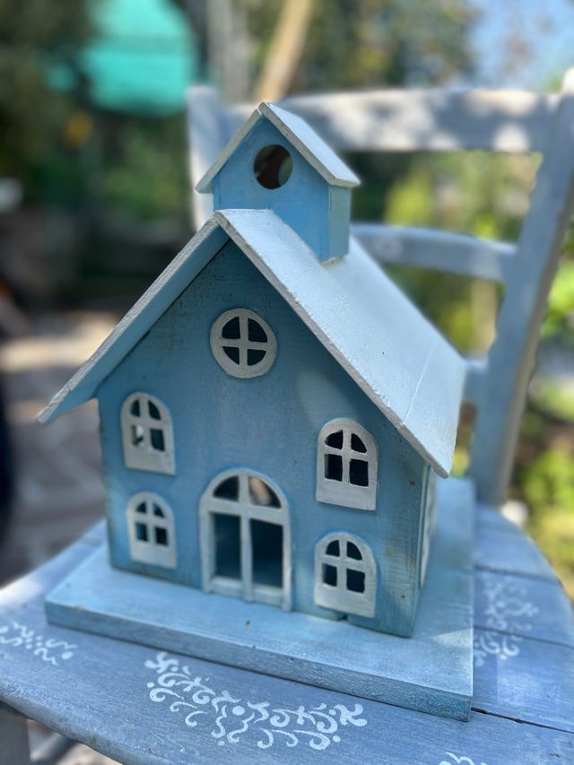 Casetta legno blu shabby chic