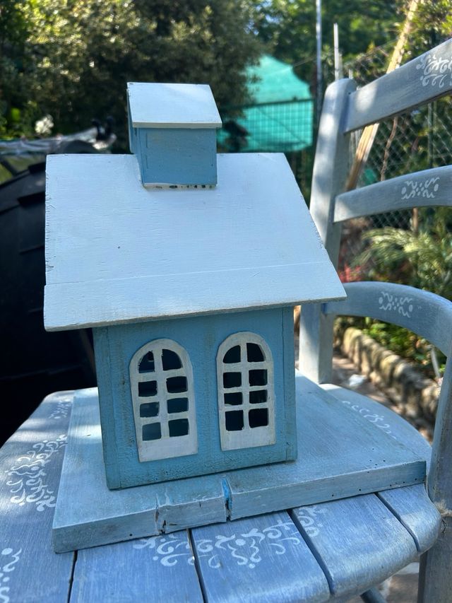 Casetta legno blu shabby chic