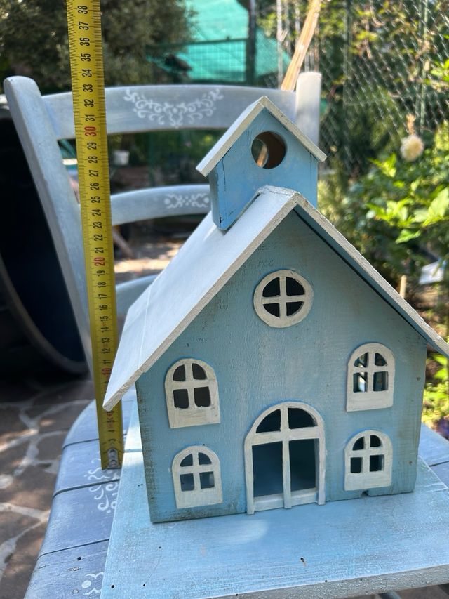 Casetta legno blu shabby chic