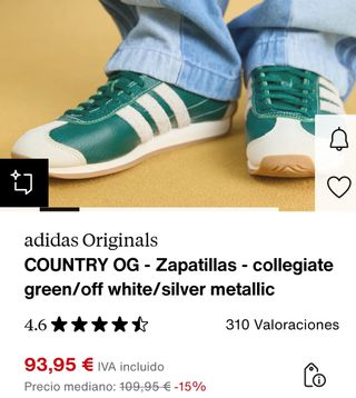 Zapatillas Adidas Verde - Talla EUR 38 2/3