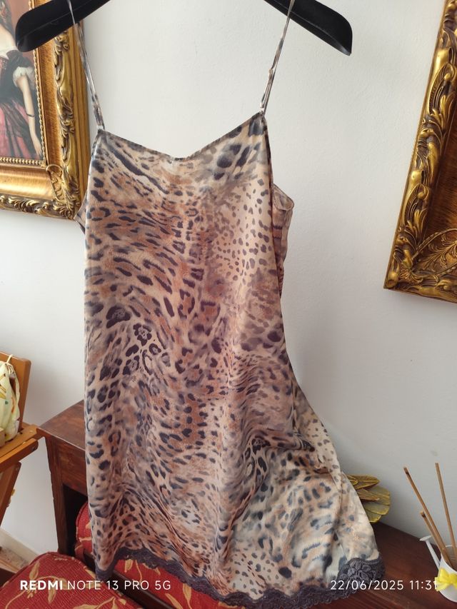 Lingerie raso stampa Leopardo