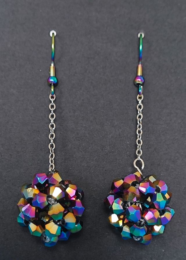 Pendientes multicolor cristal Arco Iris