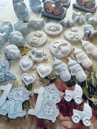 Set gesso azzurro nascita 36pz