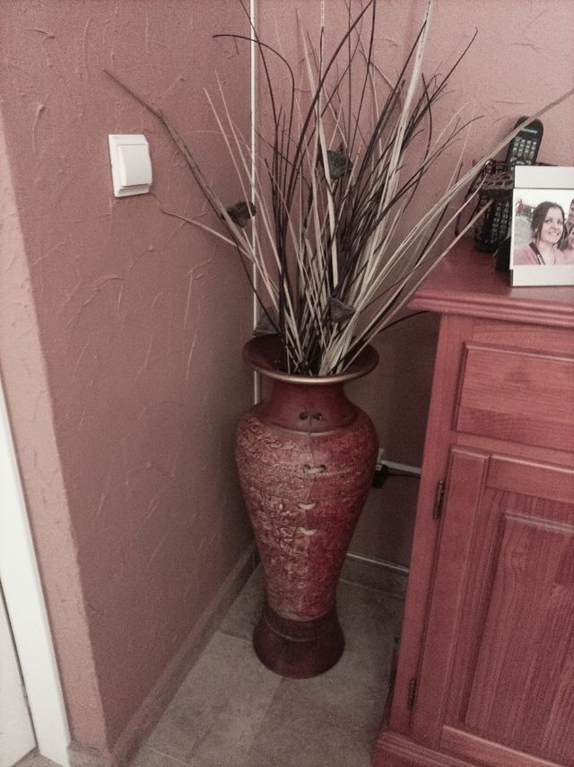 Jarrón cerámico marrón