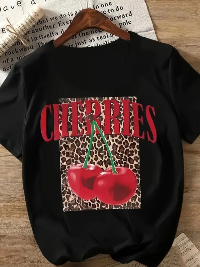 T-shirt ciliegie stampa | Donna