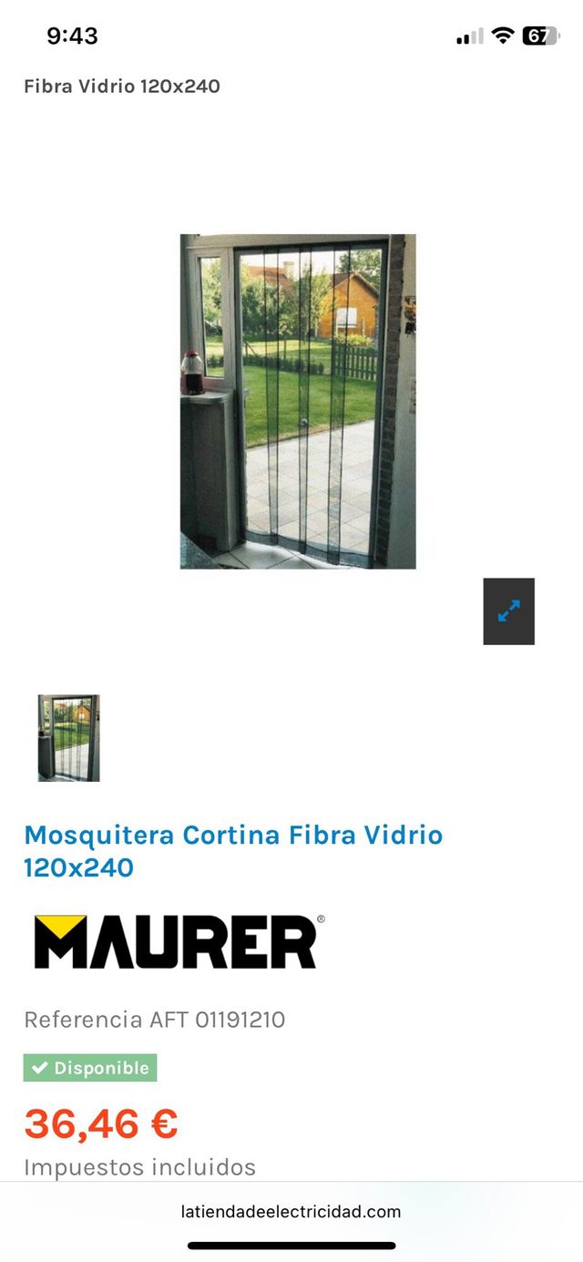 Mosquitera magnética Maurer 120x240cm