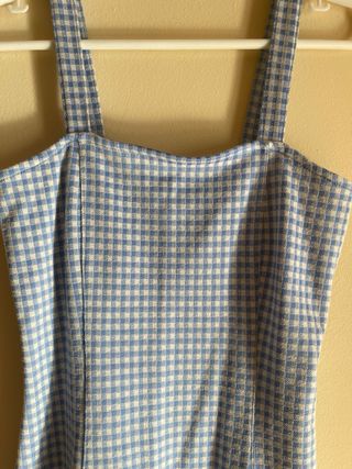 Vestido Bershka azul cuadros XS