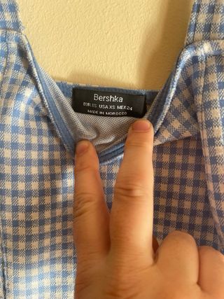Vestido Bershka azul cuadros XS