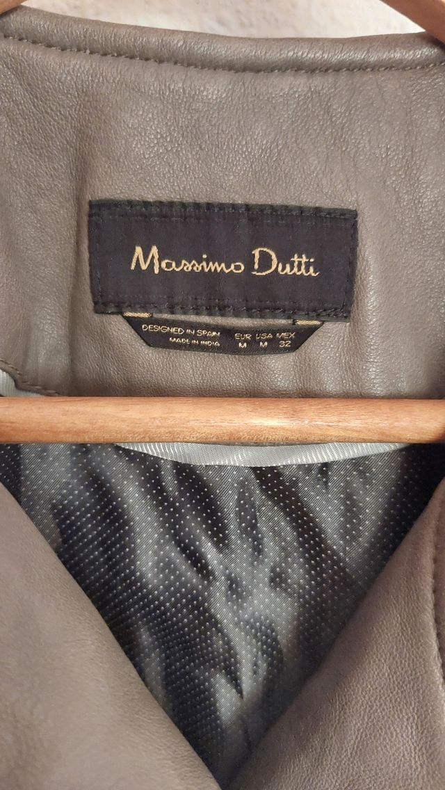Chaqueta Massimo Dutti piel gris - M