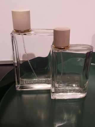 2 bottiglie di profumo vuote Burberry her collection