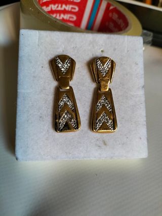 Pendientes antiguos chapado en oro 