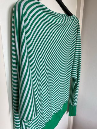 Maglia righe verde-bianco vintage