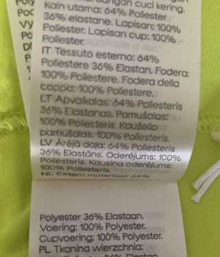 Top bikini sportivo H&M Move verde neon tg S