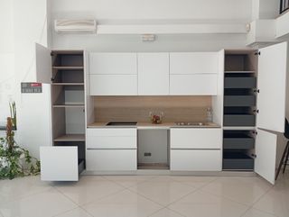 Muebles cocina blanco-madera