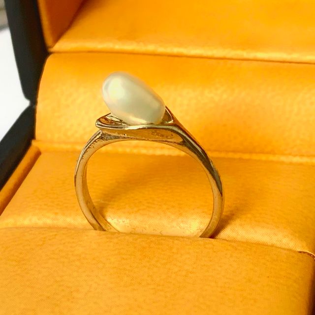 Anillo perla acero talla 8 Dama