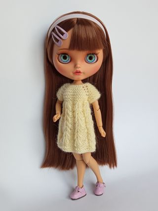 Vestido beige claro con formas de espiga - Blythe
