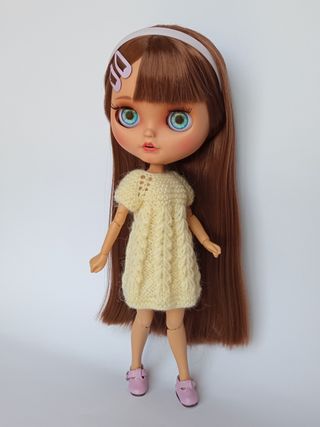 Vestido beige claro con formas de espiga - Blythe
