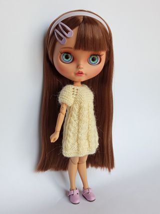 Vestido beige claro con formas de espiga - Blythe
