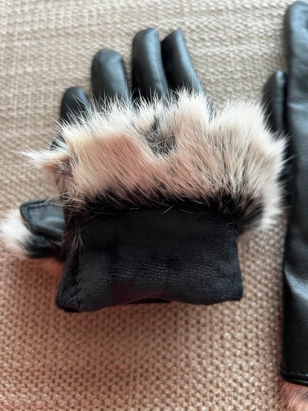 Guantes Piel - Negro y Blanco