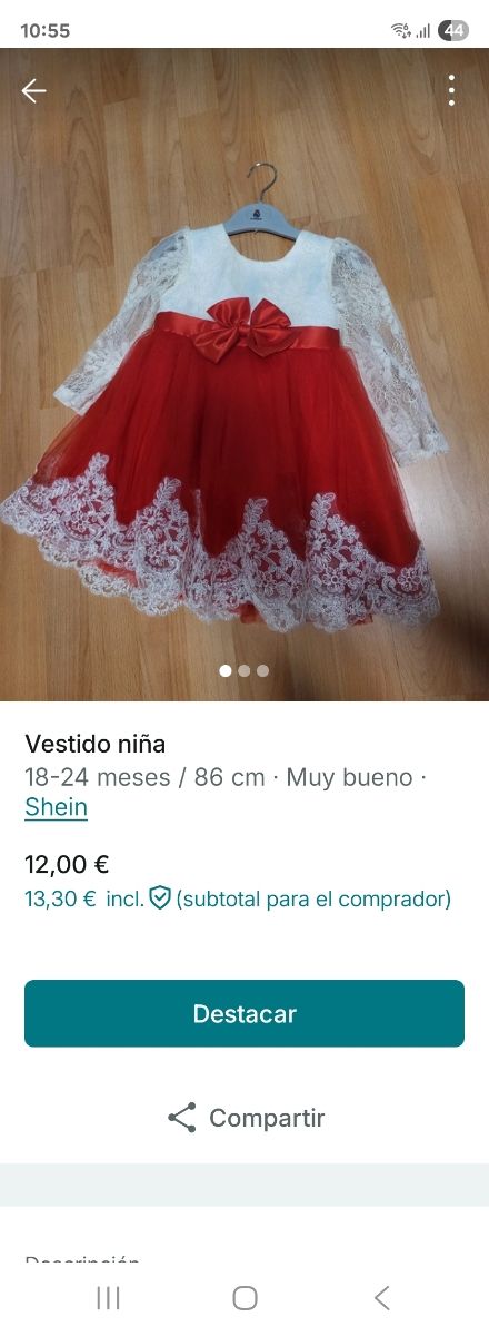 Vestido niña 18-24 meses Shein