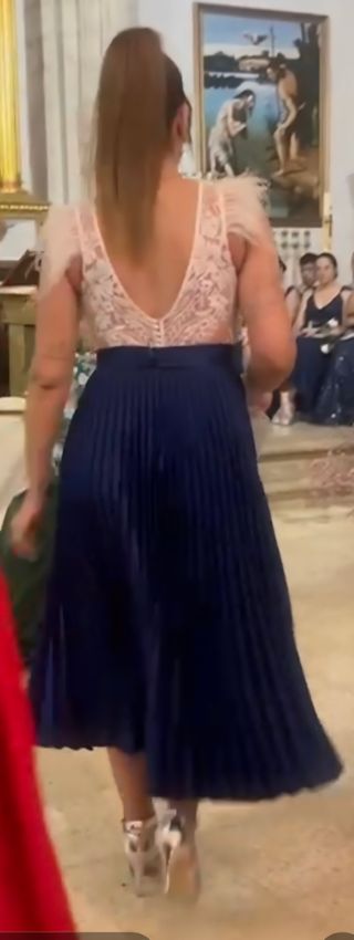 Vestido Silvia Navarro - Azul y Blanco